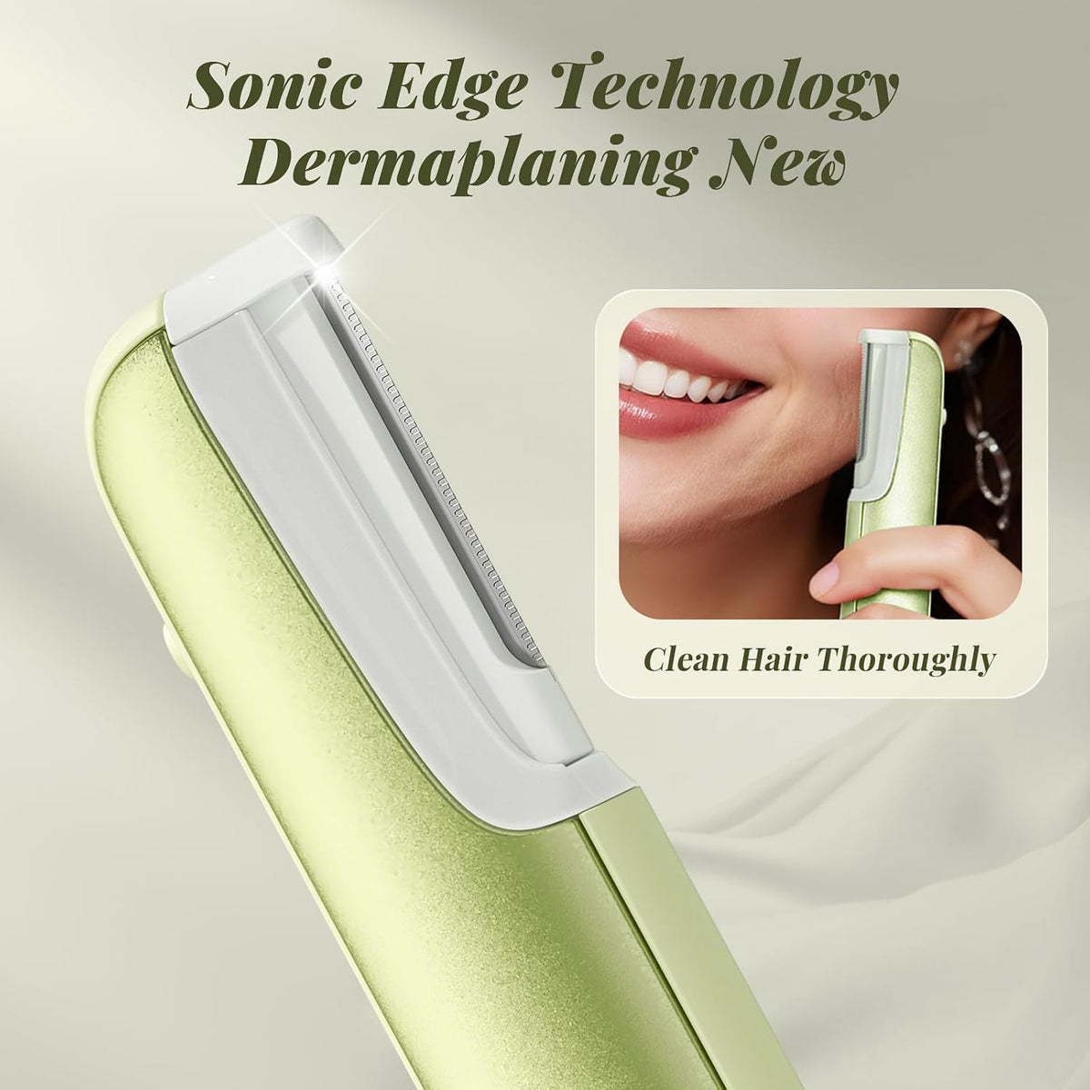 Dermaplane Razor for Women Face Razor Facial Hair Removal Green