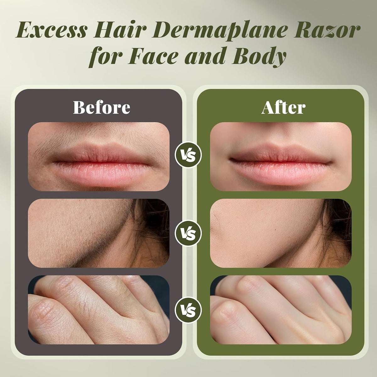 Dermaplane Razor for Women Face Razor Facial Hair Removal Green