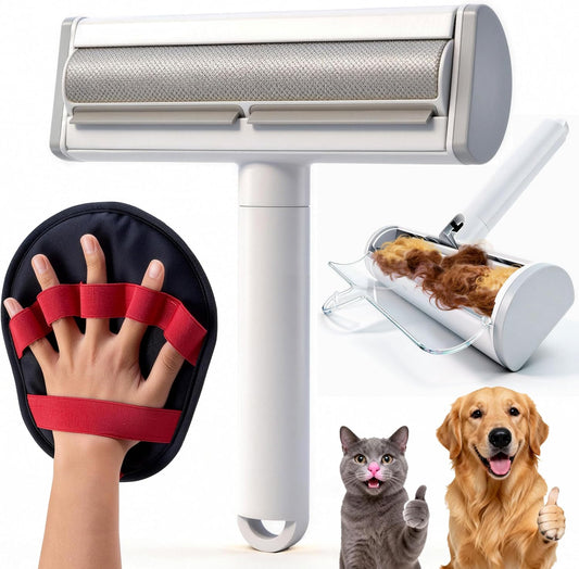2 in 1 Pet Hair Removal Set, Reusable Dog Hair Remover