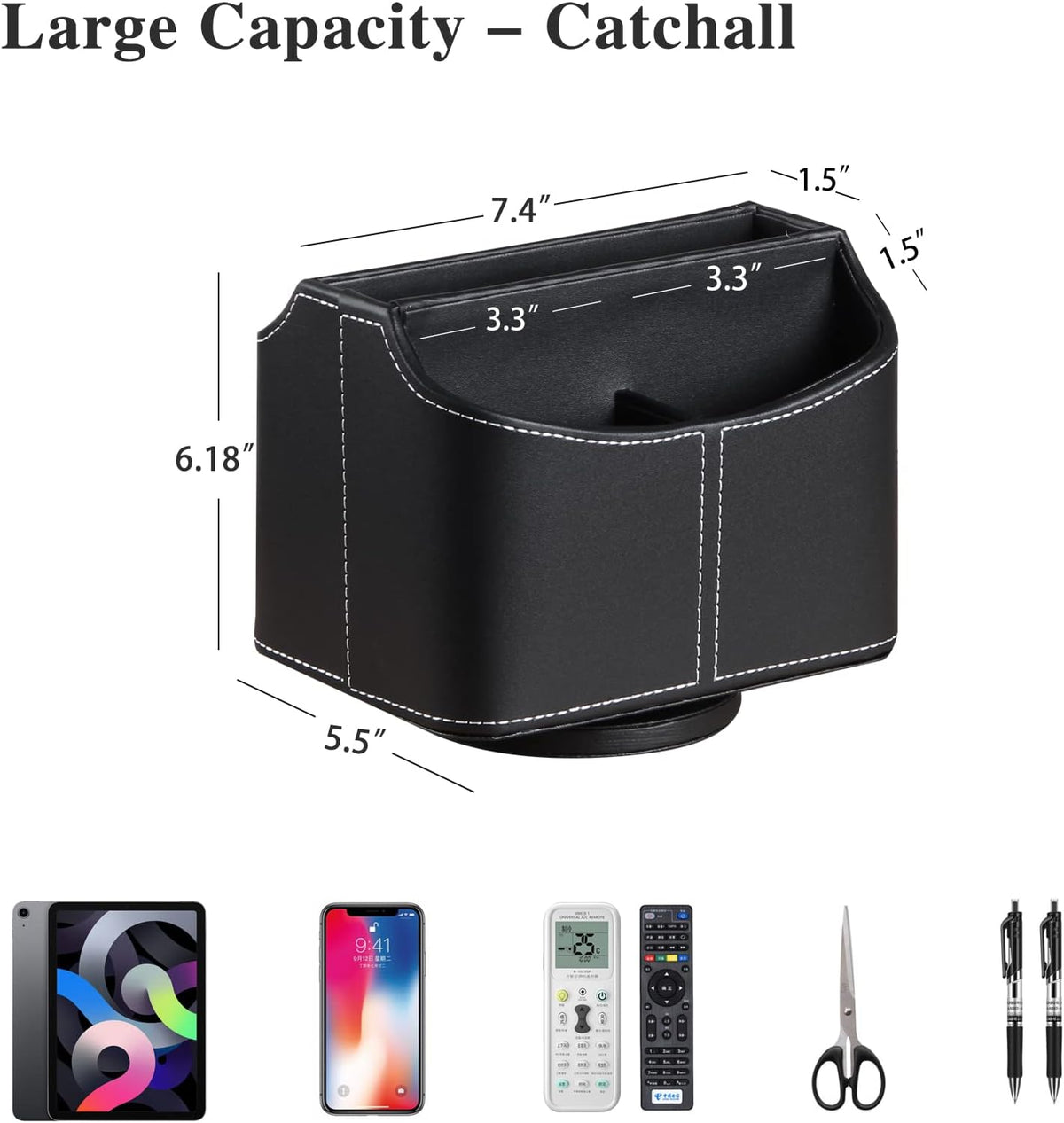 360° Rotatable Remote Control Holder,Tv Remote Caddy for Nightstand Table