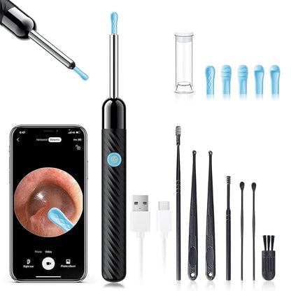 Ear Wax Removal Tool - Ear Cleaner with 1080P Camera - Ear Canal Cleaner - Ear Cleaning Kit with 6 Ear Spoon - Ear Camera for Ios & Android - Birthday Gifts for Women - Purple