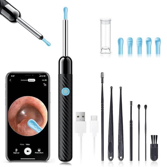 Ear Wax Removal Tool - Ear Cleaner with 1080P Camera - Ear Canal Cleaner - Ear Cleaning Kit with 6 Ear Spoon - Ear Camera for Ios & Android - Birthday Gifts for Women - Purple