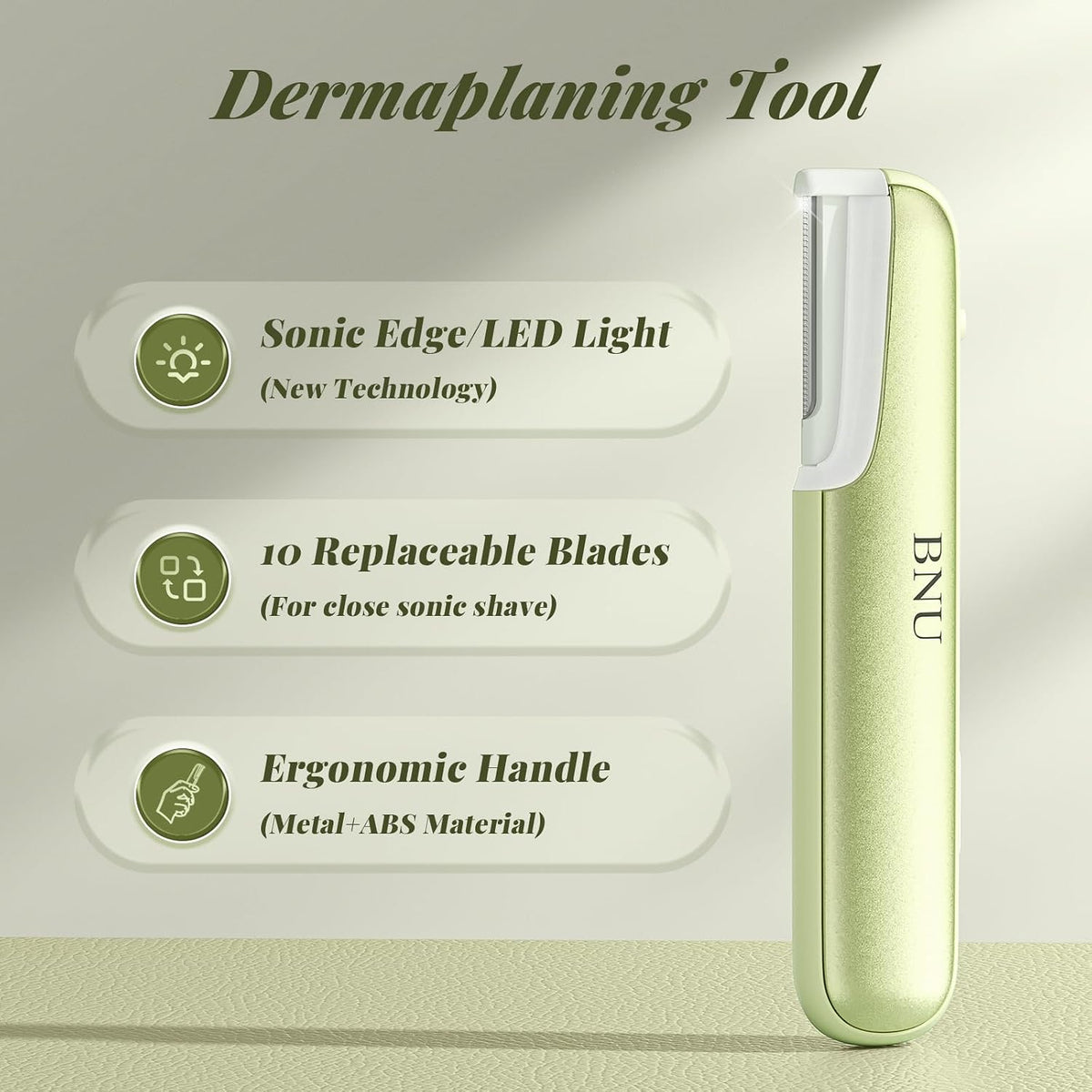 Dermaplane Razor for Women Face Razor Facial Hair Removal Green