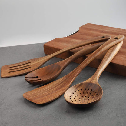 Wooden Cooking Utensils Set 4-Piece Wood Kitchen Utensil Set